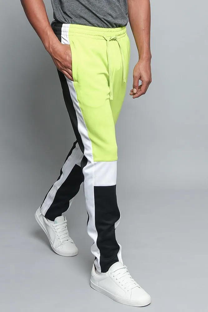 Tri Colored Color Blocked Track Pants