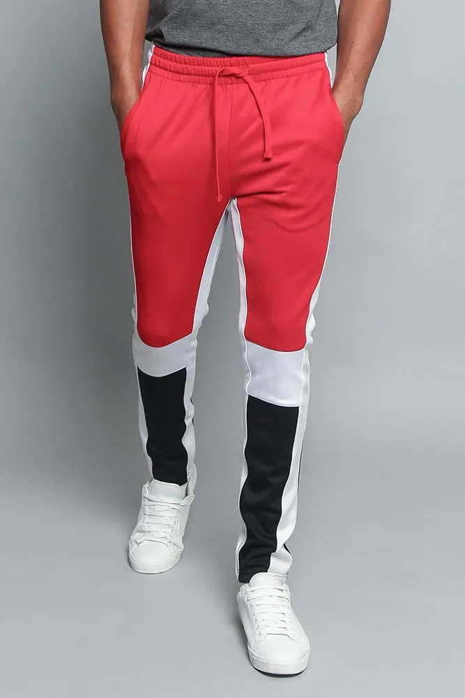 Tri Colored Color Blocked Track Pants