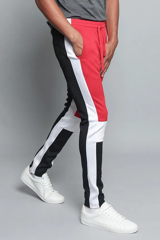 Tri Colored Color Blocked Track Pants