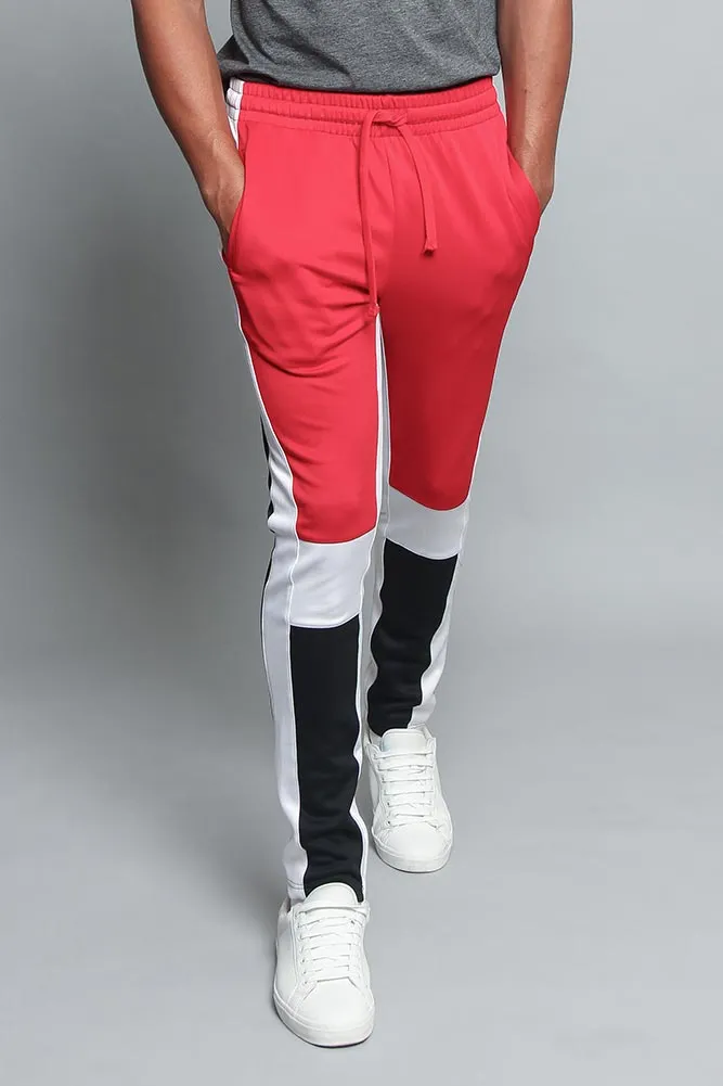 Tri Colored Color Blocked Track Pants