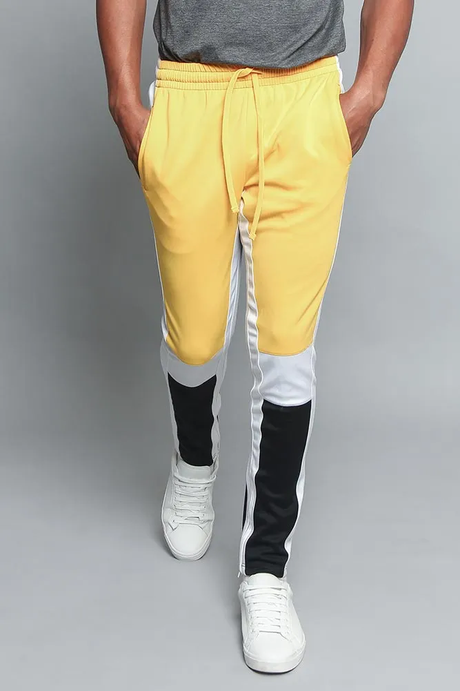 Tri Colored Color Blocked Track Pants