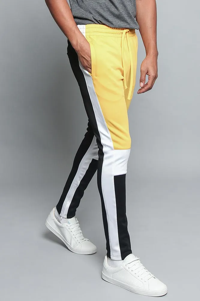 Tri Colored Color Blocked Track Pants