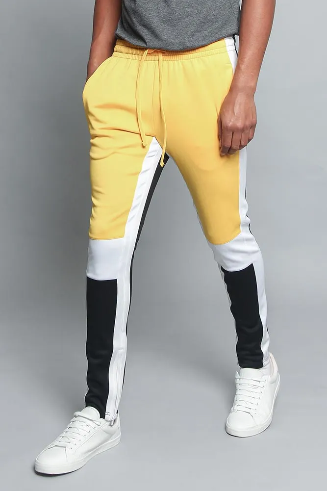 Tri Colored Color Blocked Track Pants