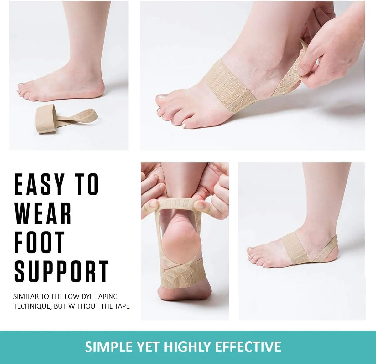 Tuli's X Brace, Arch Support Brace and Compression for Sever's Disease, Plantar Fasciitis, Heel Pain, Flat Feet, Fallen Arches, and Over-Pronation, 1 Pair, Large