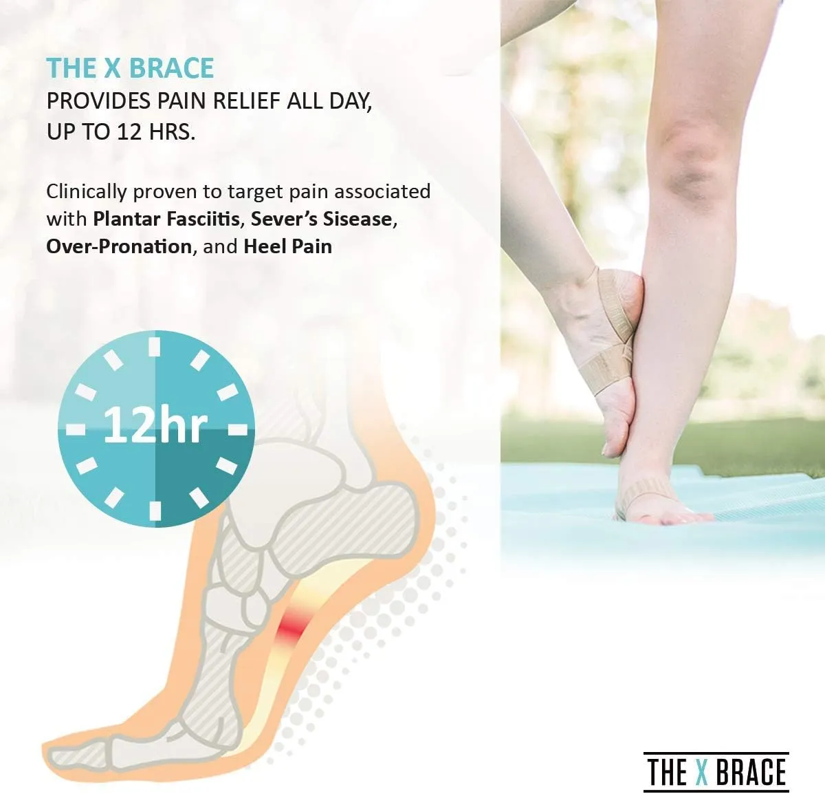 Tuli's X Brace, Arch Support Brace and Compression for Sever's Disease, Plantar Fasciitis, Heel Pain, Flat Feet, Fallen Arches, and Over-Pronation, 1 Pair, Large
