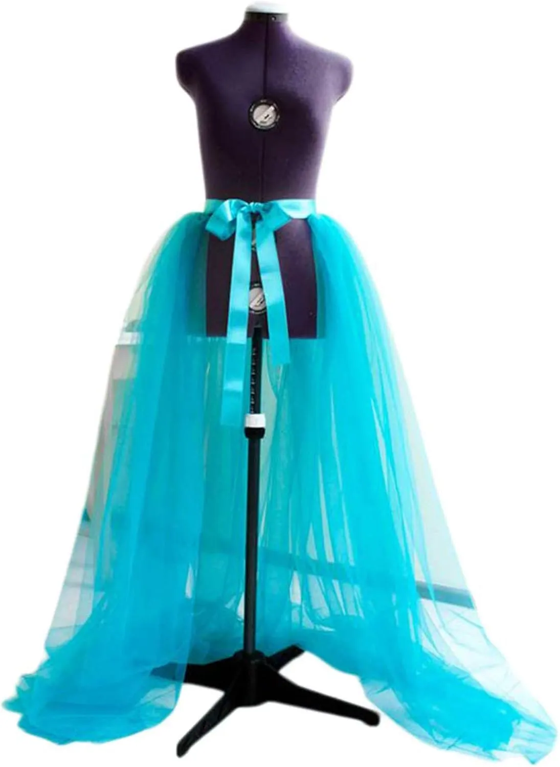 Women Tulle Tutu Long Skirts Party Prom Detachable Bandage Mesh Maxi Dress Overskirt Overlay Long Bridal Skirt