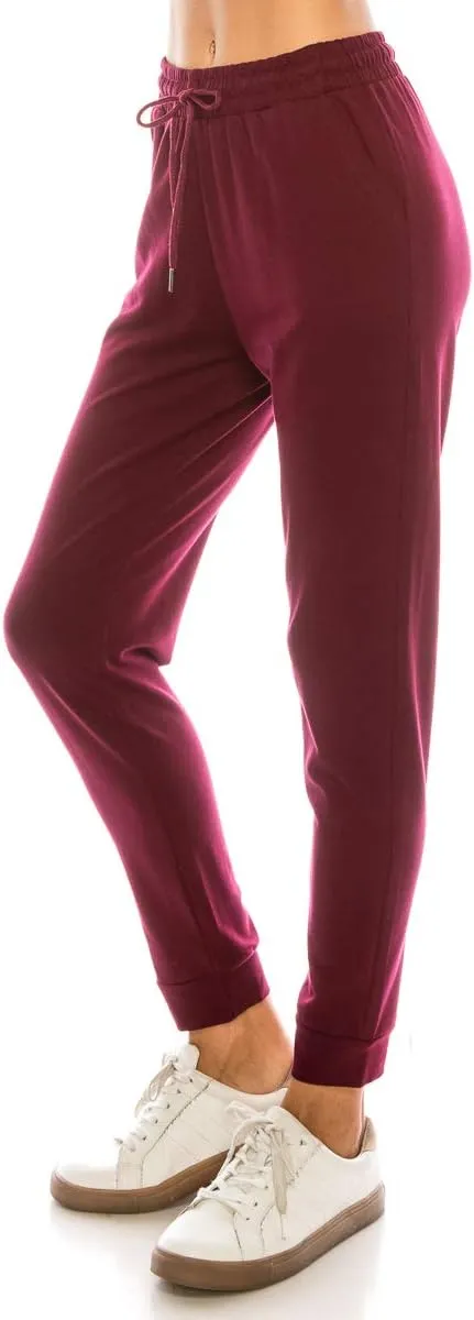 Women's Soft Fleece Jogger Pants Drawstring Pockets Premium Warm Track Sweatpants