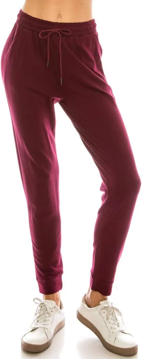 Women's Soft Fleece Jogger Pants Drawstring Pockets Premium Warm Track Sweatpants