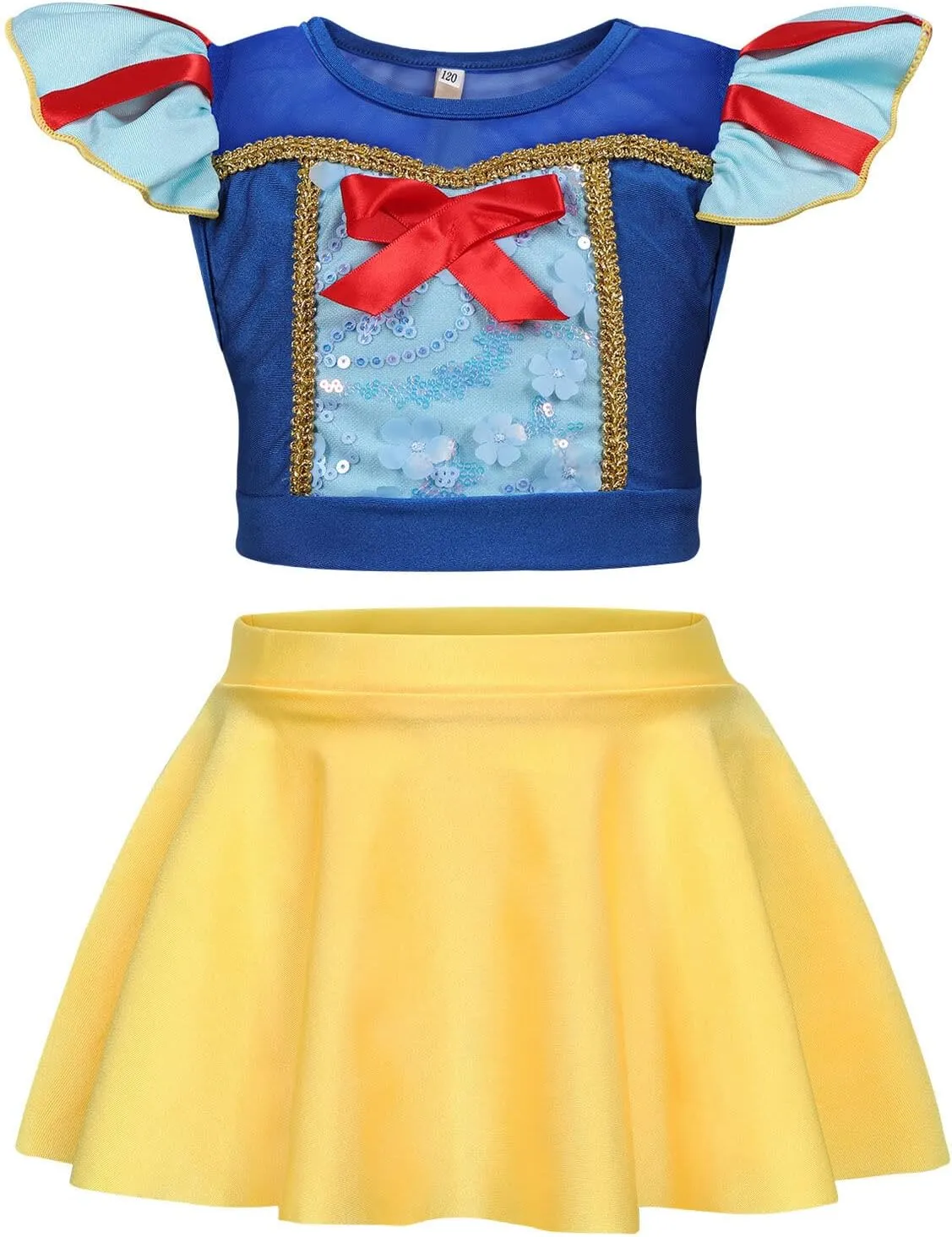 WonderBabe Girls Princess Two Piece Swimsuit Kids Bathing Suits Ruffles Fancy Swimwear Surf Beach Summer Swimming Tankini Set